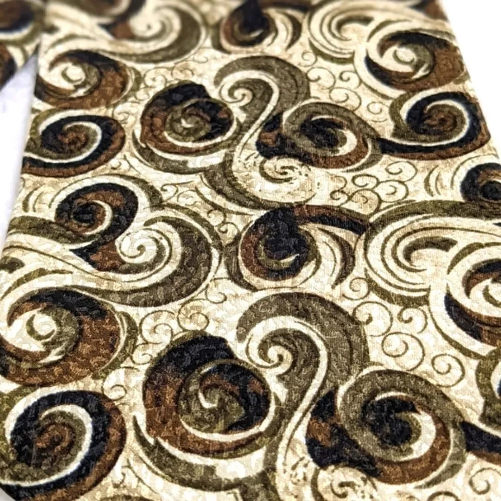 Vintage Men's 100% Silk Tie by Louis Roth w/Swirl Motif  - Made in Canada - Picture 12 of 12